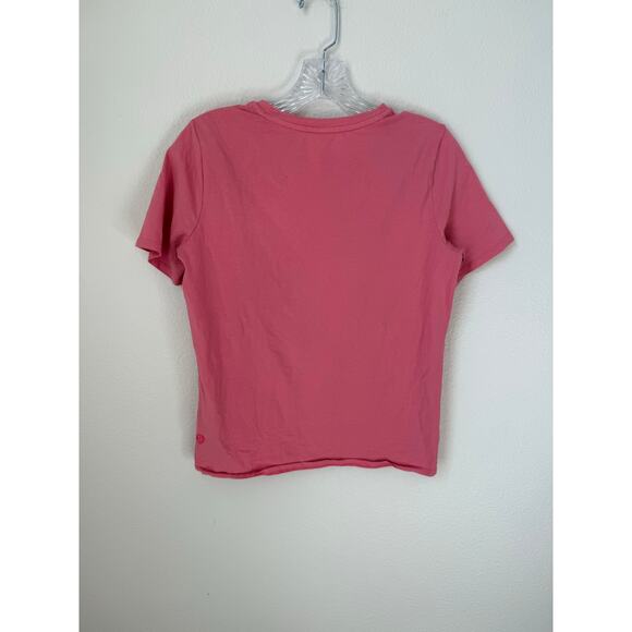 Lululemon Organic Cotton Straight Hem Crewneck Pink Tee Shirt Size Small - Picture 4 of 6